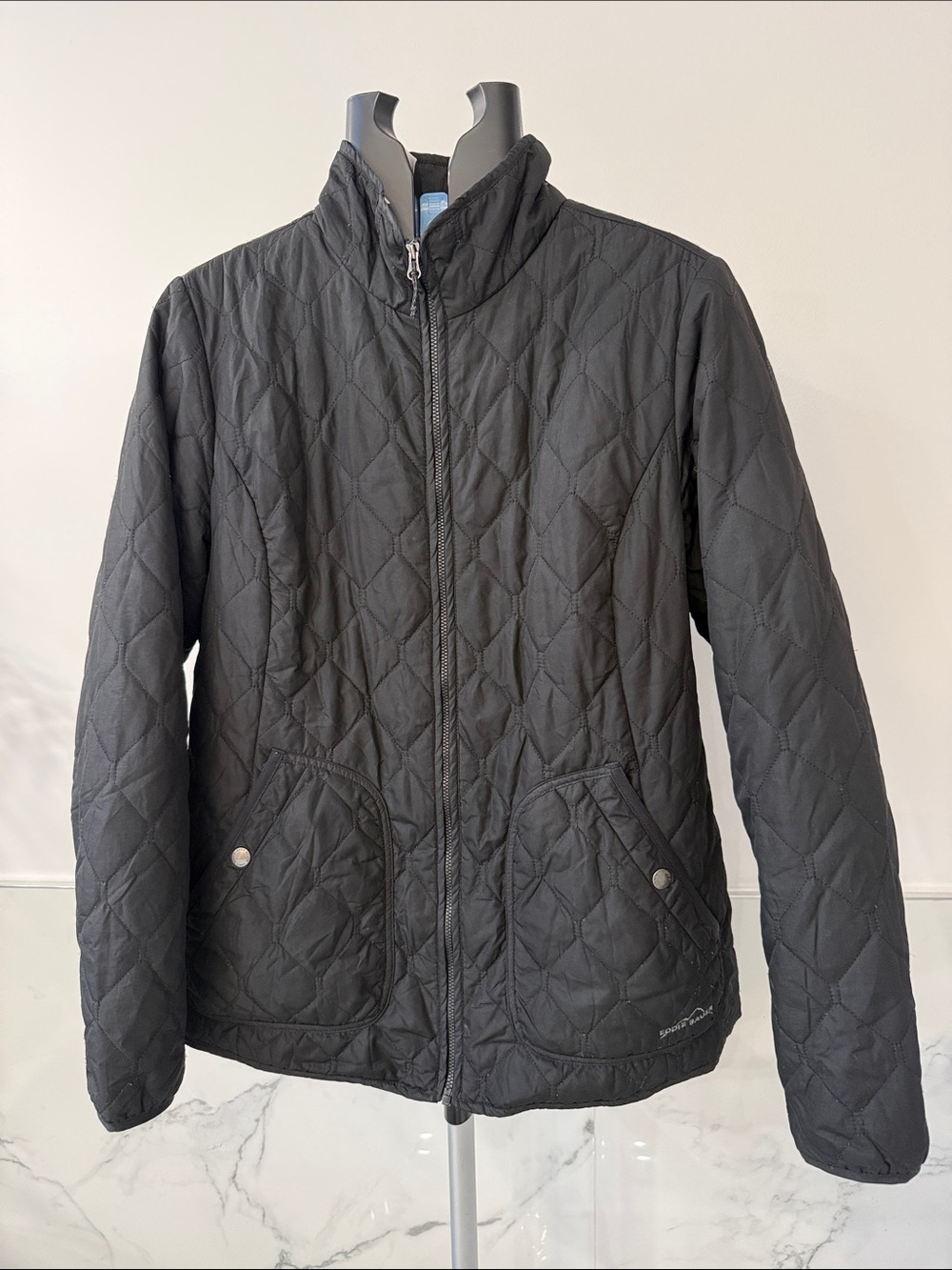 Eddie Bauer Black Quilted Diamond Puffer Jacket Large